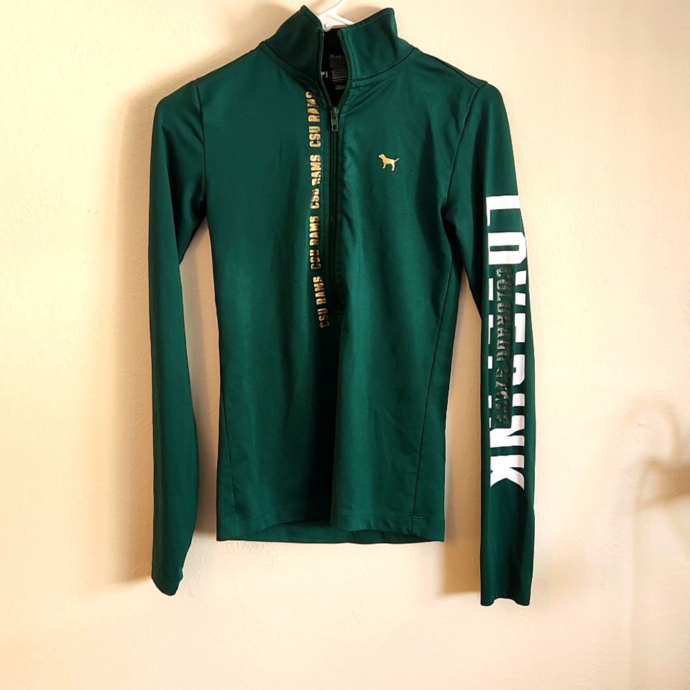 PINK collegiate Colorado State CSU Rams half zip sweat zip up
